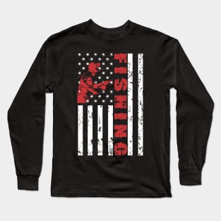 Fishing American Flag - US Sports Long Sleeve T-Shirt